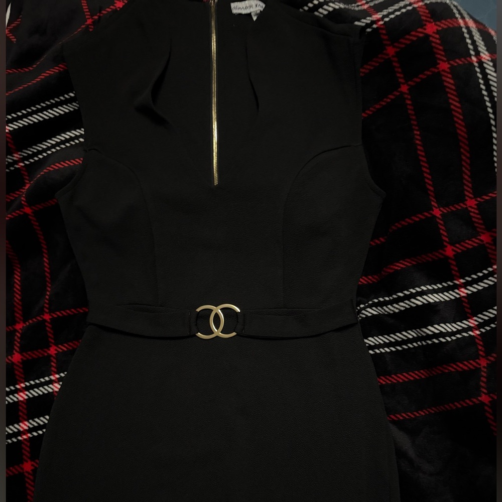 Black Dress with Gold Zipper